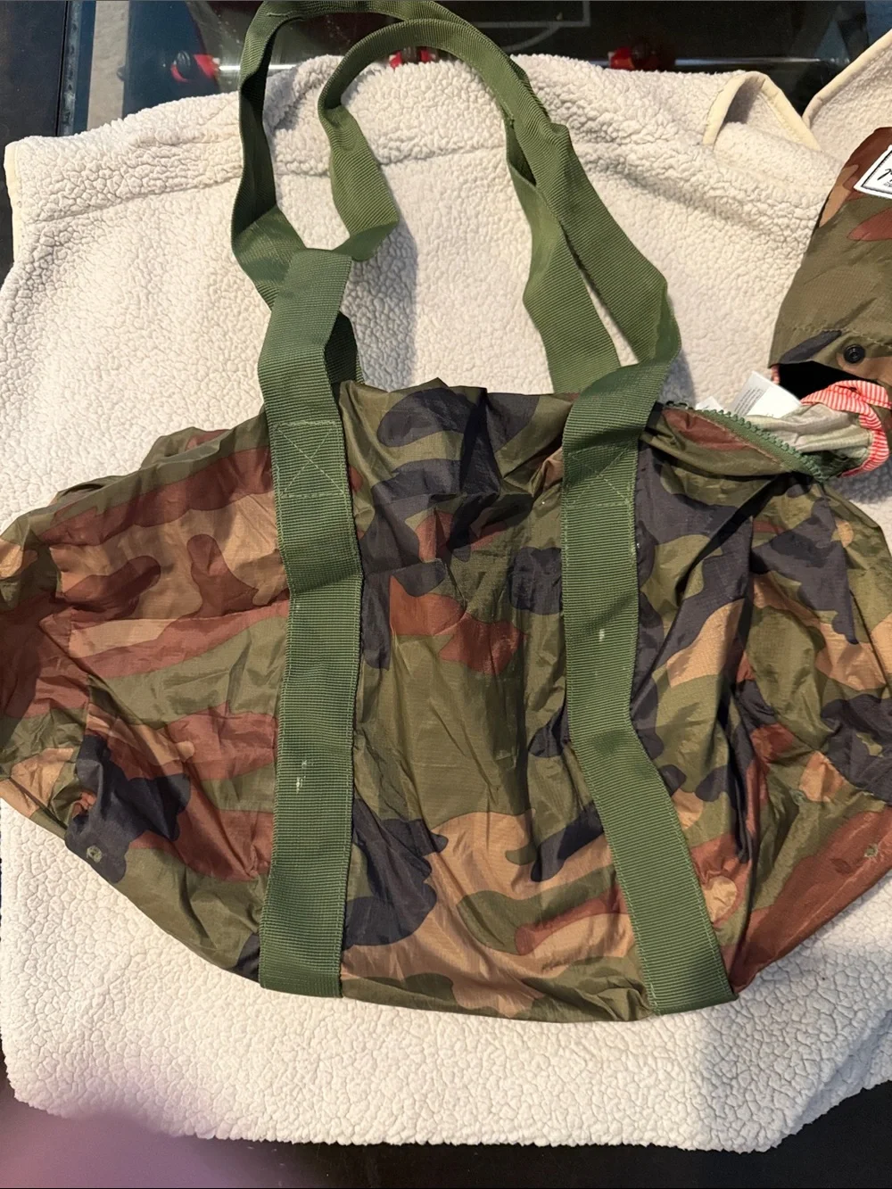 Herschel Supply Company Black Packable Duffel with Green Handle